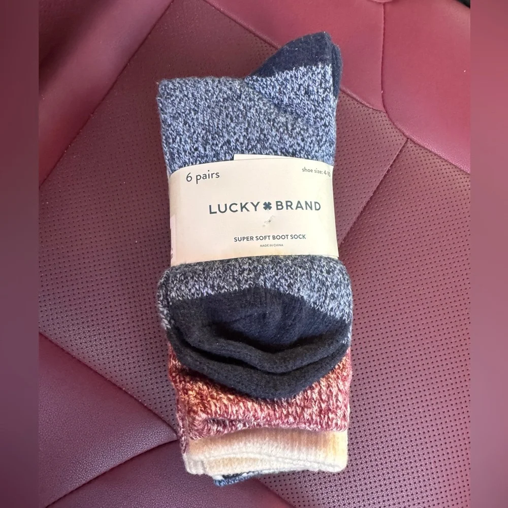 Lucky Brand Ladies Boot Socks Soft  6-pairs Sz 5-10*